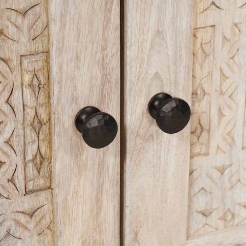 Нощен шкаф Бежово 50 x 33 x 60 см Масивна акациева дървесина