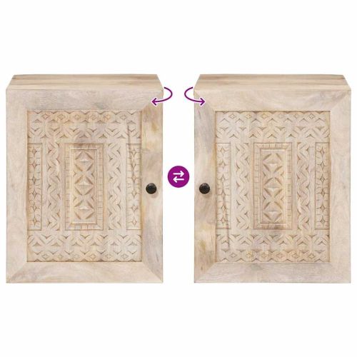 Шкаф за баня с врата Бяло 38 x 33 x 48 см Инженерно дърво