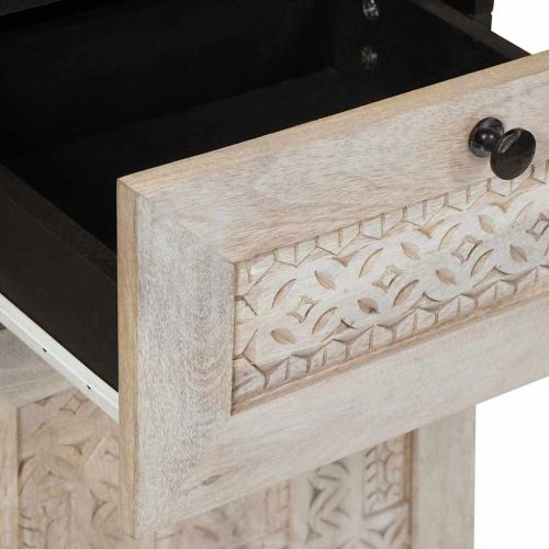 Шкаф за баня с чекмедже Бяло 38 x 33 x 160 см Инженерно дърво