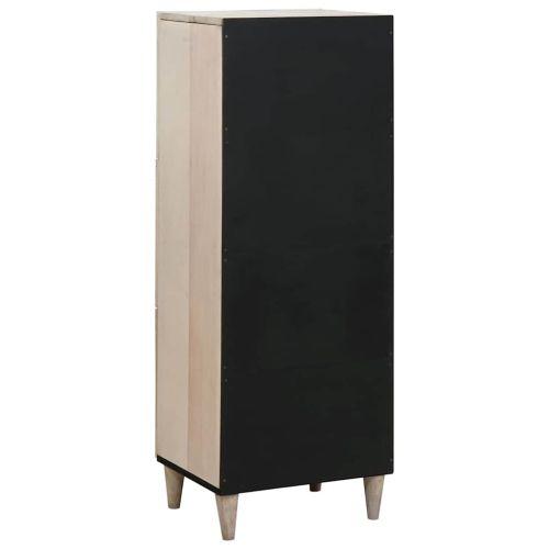 Висок шкаф с рафт Бяло 40 x 33 x 110 см мангово дърво масив