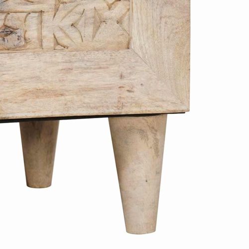 Висок шкаф с рафт Бяло 40 x 33 x 110 см мангово дърво масив