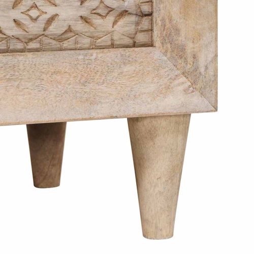 Висок шкаф с чекмедже Бяло 60 x 33 x 100 см мангово дърво масив