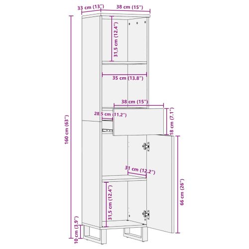 Шкаф за баня Едноцветен