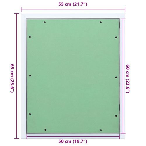 Ревизионен отвор Бяло 55 x 65 см Алуминий и гипсокартон