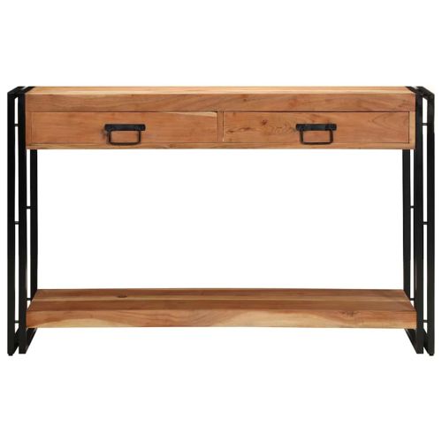 Конзолна маса Кафяво 120 x 33 x 75 см Солидно акациево дърво