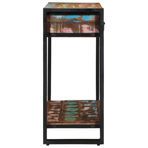 Конзолна маса с чекмедже Многоцветен Солидно възстановено дърво