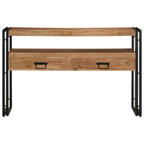 Конзолна маса Кафяво 120 x 33 x 75 см Солидно акациево дърво