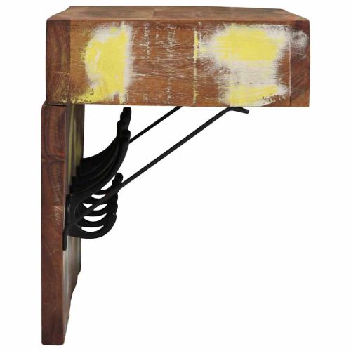 Закачалка за палта с рафт Кафяво Масивна регенерирана дървесина