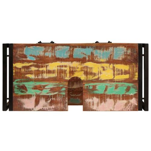 Шкаф за мивка за баня Масивна регенерирана дървесина и желязо