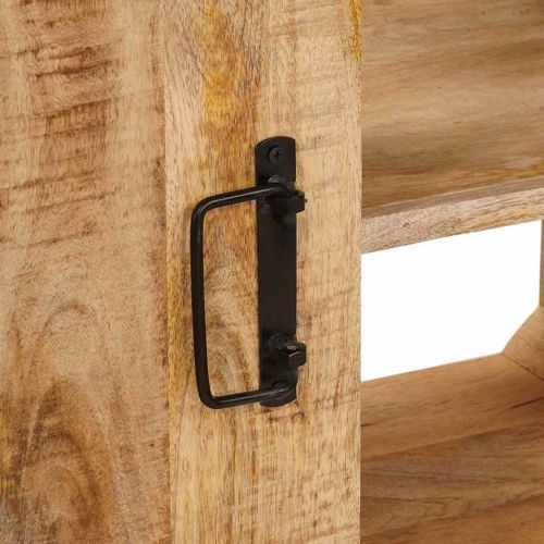 Шкаф за мивка за баня Масивна дървесина от манго и желязо