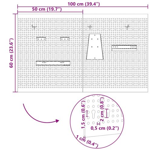 Ета за съхранение 2 pcs Сив 100 x 1 x 60 см