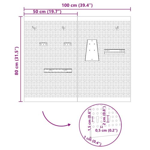 Ета за съхранение 2 pcs Сив 100 x 1 x 80 см