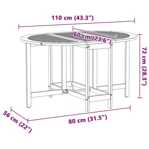 Градинска маса 5 pcs Кафяво 110 x 60 x 72 см