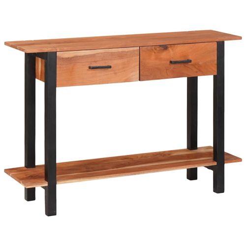 Конзолна маса Кафяво 110 x 30 x 75 см Акациево дърво масив