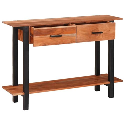 Конзолна маса Кафяво 110 x 30 x 75 см Акациево дърво масив