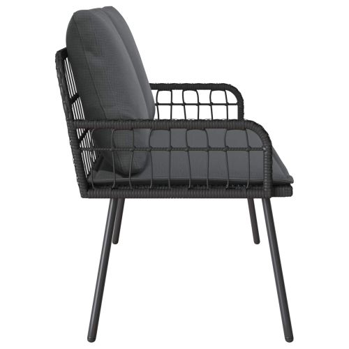 Градинска пейка с възглавница Сив 114 x 64 x 78 см Метал