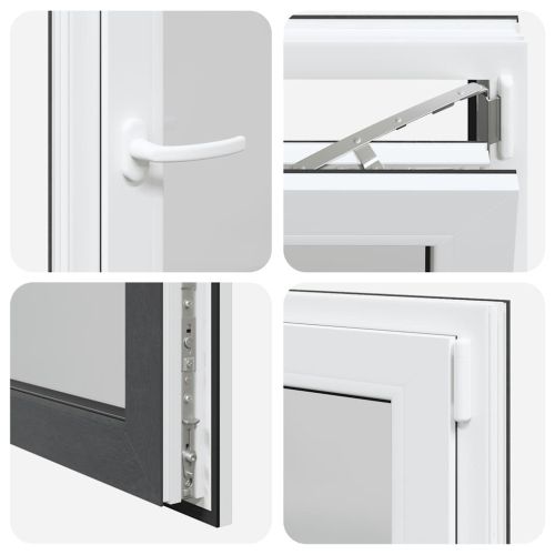 Прозорец за мазе "RISOR" 50x75 см Отварящо-отваряем DIN десен антрацит