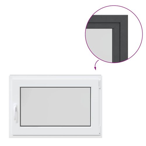 Прозорец за мазе "RISOR" 90x50 см Отварящо-отваряем DIN десен антрацит