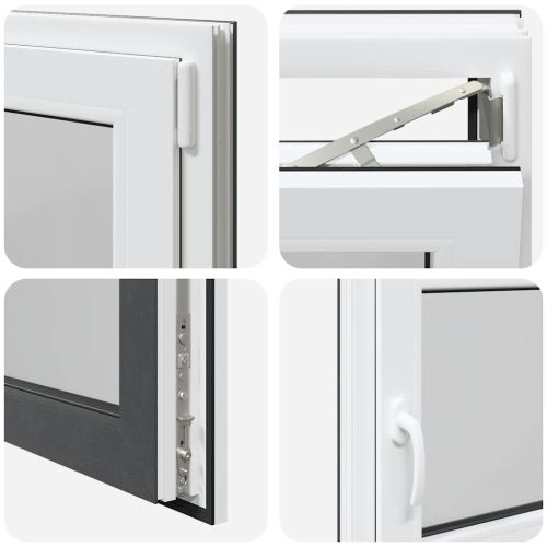 Прозорец за мазе "RISOR" 90x50 см Отварящо-отваряем DIN десен антрацит