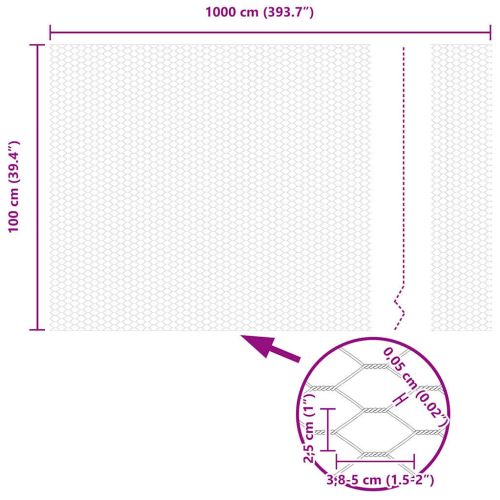 Шестоъгълна ограда Сребрист 1 x 10 m Поцинкована стомана