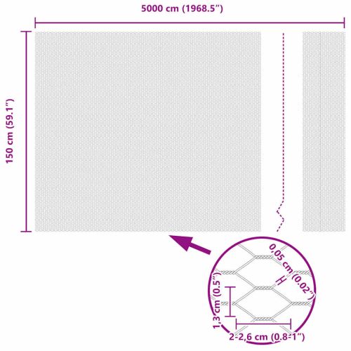 Шестоъгълна ограда Сребрист 1,5 x 50 m Поцинкована стомана