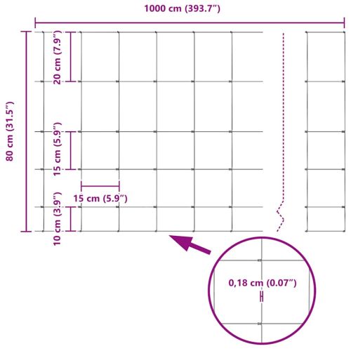 Ограда за пасища Сив 0.8 x 10 m Стомана