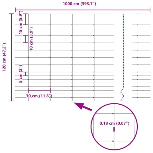 Ограда за пасища Сив 1.2 x 10 m Стомана
