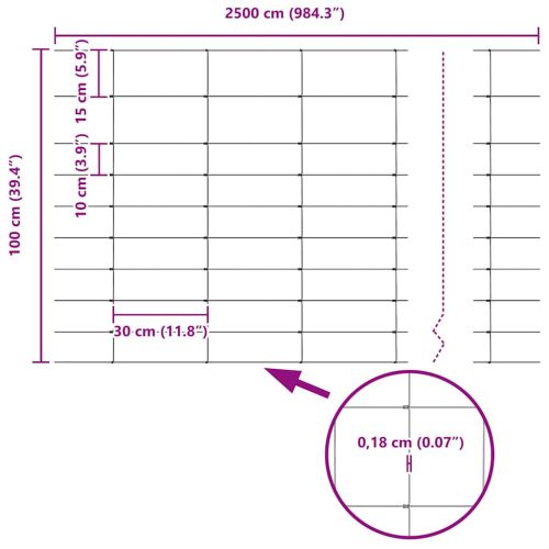Ограда за пасища Сребрист 25 x 1 m Поцинкована стомана