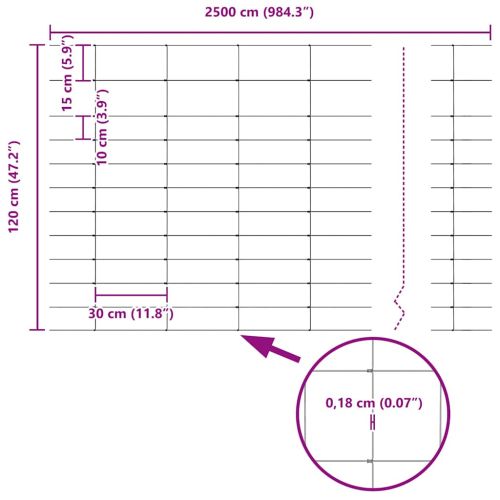 Ограда за пасища Сребрист 25 x 1,2 м Поцинкована стомана
