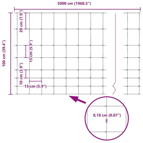 Ограда за пасища Сребрист 50 x 1 m Поцинкована стомана