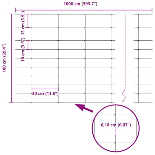 Ограда за пасища Сребрист 50 x 1 m Поцинкована стомана