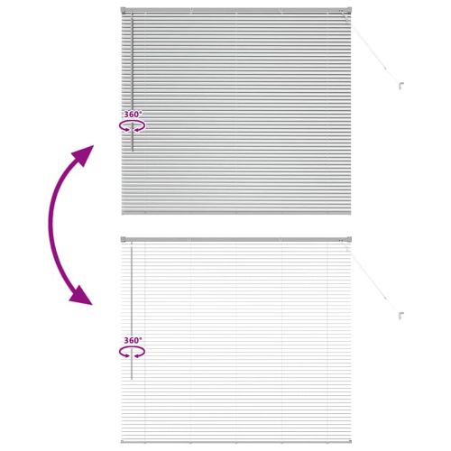 Щора за прозорец С завеси Сребрист Алуминий