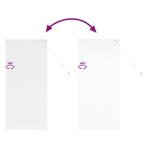 Щора за прозорец С завеси Бяло Алуминий