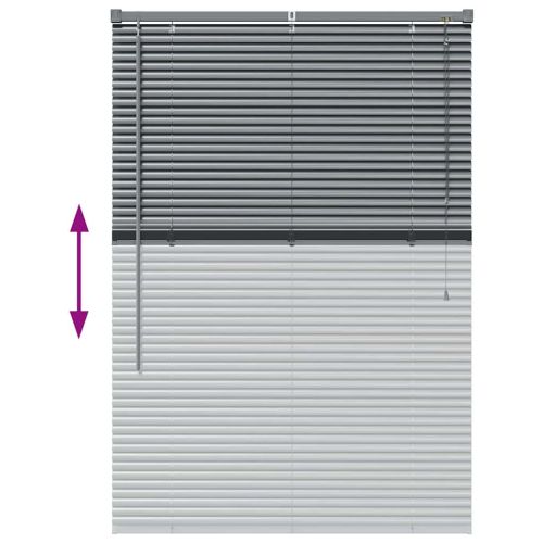 Щора за прозорец С завеси Тъмносив Алуминий