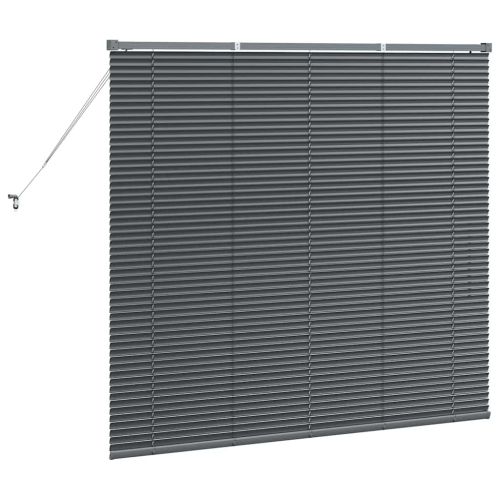 Щора за прозорец С завеси Тъмносив Алуминий