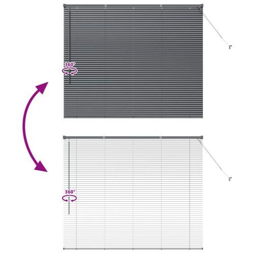 Щора за прозорец С завеси Тъмносив Алуминий