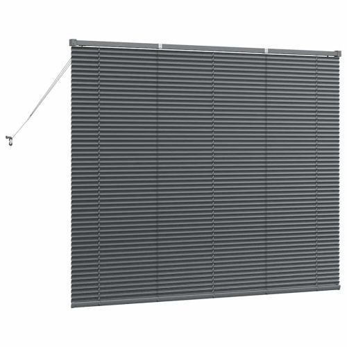 Щора за прозорец С завеси Тъмносив Алуминий