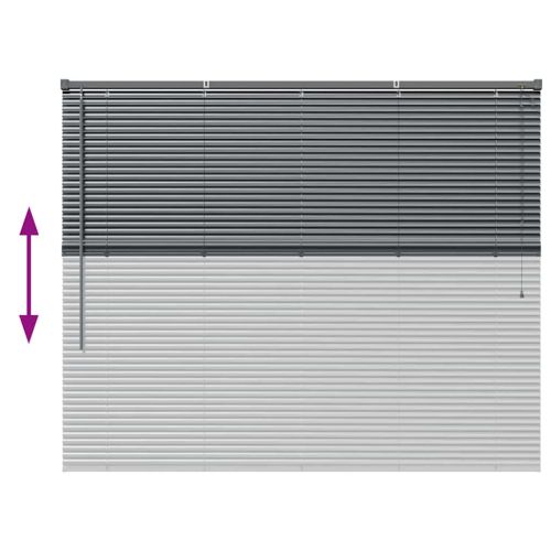 Щора за прозорец С завеси Тъмносив Алуминий