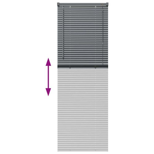 Щора за прозорец С завеси Тъмносив Алуминий