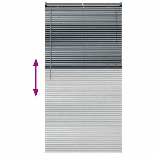 Щора за прозорец С завеси Тъмносив Алуминий