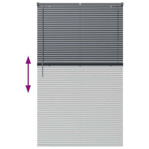 Щора за прозорец С завеси Тъмносив Алуминий