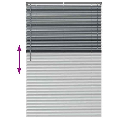 Щора за прозорец С завеси Тъмносив Алуминий