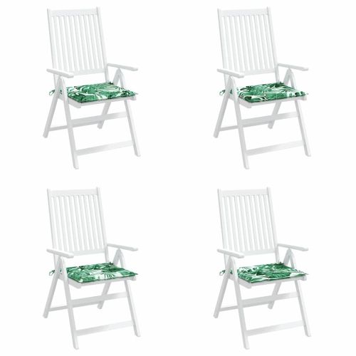 Възглавници за столове 4 pcs Мотив с листа 50 x 50 x 4 cm