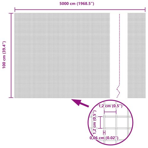 Заварена мрежа ограда Сребрист 1 x 50 m