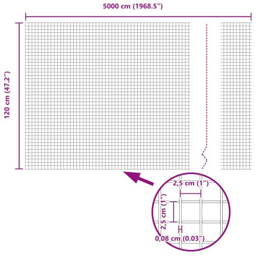 Заварена мрежа ограда Сребрист 1.2 x 50 m