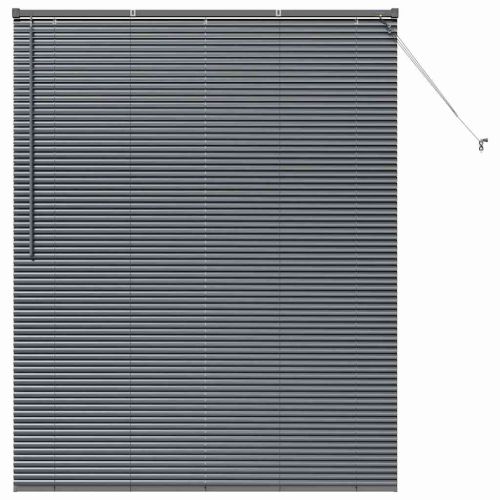 Щора за прозорец С завеси Тъмносив Алуминий