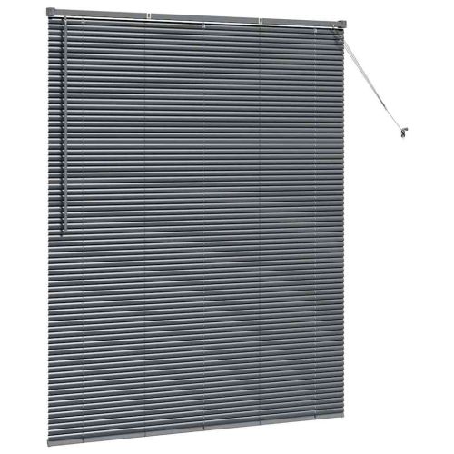 Щора за прозорец С завеси Тъмносив Алуминий