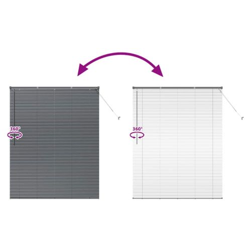 Щора за прозорец С завеси Тъмносив Алуминий