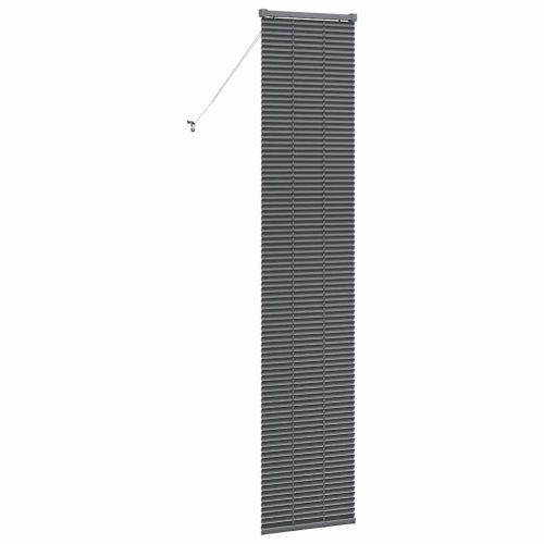 Вертикални щори С завеси Тъмен сив 220 x 45 см Алуминий