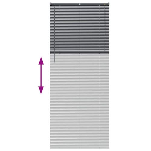 Щора за прозорец С завеси Тъмносив Алуминий